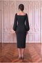Double-Breasted Collar, Balloon Sleeves, Belted, Buckled Midi Length Evening Dress, Graduation Dress - 3