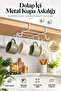 White Metal 10-Hook Cup Mug Tumbler Hanger In-Cabinet Hooked Cup Holder Cup Hanger