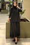 Shoulder Embossed Floral Detailed Tunic Skirt Set
