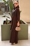 Heddy Wrinkled Fabric Combination Half-Zip Tunic and Trousers Set - 2