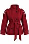 Women's Mock Neck Belted Short Lined Melton Coat