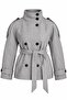 Women's Mock Neck Belted Short Lined Melton Coat