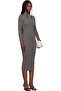 Women's Half High Neck Long Sleeve Camisole Mini Bodycon Dress-Anthracite - 2