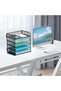 5 Tier Mesh Letter Tray and Paper Organizer with Handle,Black Desk File Storage for Office and School - 4