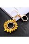 Sunflower Metal Keychain Set,Purple and Yellow Bag Pendants,Car Key Decoration,Pack of 2 - 6