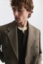 Khaki Relax Fit Double-Breasted Men's Blazer Jacket - 4