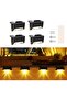Solar Deck Lights Outdoor,12 Pack Waterproof Warm White LED Step Lights for Stairs,Fence,Patio,and Garden - 5