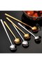 12-Piece Stainless Steel Coffee Scoops Set,6.8 Inch Long Handle Stirring Scoops,Gold and Silver - 3