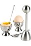 Stainless Steel Soft and Hard Boiled Egg Cutter Topper Set,5 Pieces,Includes 2 Egg Cups,2 Scoops,and 1 Shell Opener - 7