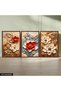 Red White Flower 3 Piece Wooden Framed Painting Act - 2