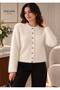 Women's Beard Knitwear Cardigan with Lace Collar