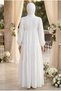 Flowy Long Sleeve Zara Linen Ecru Hijab Dress 15702E - 2