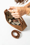 Velra Model Women's Tan Suede Hand and Shoulder Bag - 3