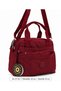 Women's Claret Red Zippered Lined Adjustable Strap Multi-Compartment Bag 4200 - 4