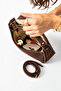 Velra Model Women's Brown Suede Hand and Shoulder Bag - 3