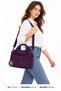 Women's Purple Zippered Lined Multi-Compartment Bag with Adjustable Strap 4200