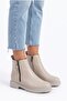 Daily Women's Boots Beige Leather Double Zipper Women's Boots & Booties - 3