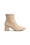 Zrne-B07 Premium Beige Zippered Stretch Heeled Boots 6 cm - Narrow Fit, Order 1 Size Larger! - 3