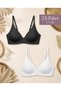 2-Pack Women's Laser Cut Seamless Underwire-Free Bra with Adjustable Straps - 2