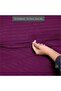 6 pcs Striped Duvet Cover Set Queen Size 210x230 Bedding Set – 1 Fitted Sheet, 1 Quilt Cover, 4 Pillowcases, Purple - 4
