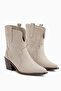 Erica Beige Suede Heeled Western Women's Boots - 5