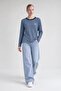 Striped sweatshirt light blue - 3