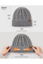 Unisex Alpaca Wool Folded Hair Knit Beanie - 3