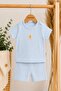 Unisex 2-piece baby set with openwork short sleeves and shorts, bottom and top 0-3-6-9-12 months 100% cotton