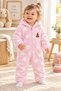 Welsoft hooded baby romper polka dot zipper plush winter warm jumpsuit 6-9-12-18 months - 6
