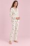 Women's Panda Patterned Pajama Set Ecru Two-Piece Set - 2