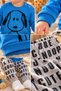 Baby Boy Front-Back Dog Printed Sweatshirt and Lettered Sweatpants 2-Piece Set 3-6-9-12 Months - 6