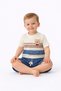 Baby Boy Teddy Bear Embroidered Striped T-Shirt - 2-Piece Set with Muslin Shorts 95% Cotton Summer Top and Bottom Set (6 - 4
