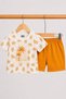Baby boy summer palm tree print short sleeve cotton 2-piece outfit set (top & shorts) - 3-12 months - 3