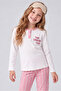 Girl's Long Sleeve Button Detailed 100% Cotton Pajama Set Best Dream - 3