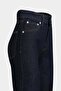 High Waist Straight Dark Blue Straight Leg Seamless Jeans - 3