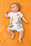 Safari Animal Figured, Short Sleeve, Snap-Shoulder Baby Romper