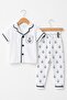 Boy/Baby Sailor Patterned Short Sleeve Summer Pajama Set 2-Piece Top and Bottom 6-24 Months 3-6 Years - 2