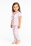 Girl/Baby Red Heart Patterned Short Sleeve Summer Pajama Set 2-Piece Set 6-24 Months 3-6 Years