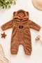 Baby Boy Jumpsuit with Teddy Bear Ears, Hooded Plush Zippered Winter Jumpsuit 0-12 Months - 2