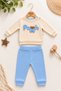 Baby Boy 2-Piece Set Pooh Bear Bow Tie Embroidered Shoulder Snap Sweatshirt Sweatpants Bottom 2-Piece Set 6-2