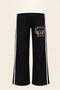 Girl's Sweatpants with Embroidery and Fleece Inside, Black Color - 3