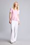 Ultra Soft Flare Fit Stone Embroidered Short Sleeve Crew Neck Sweatshirt I8713Ax26Au - 2