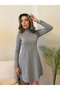    Women's Long Sleeve Turtleneck Loose Condo Acrylic Dress - 5