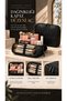 Premium Leather Diamond Pattern Makeup Bag - Cosmetic Bag & Travel Makeup Bag