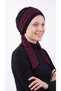 Buklet Bandana Tie-On Black Burgundy Ready-Made Turban Hijab Bonnet Suitable for Medical Use - 3