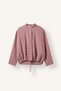 Regular Fit High Collar Gingham Wrinkled Textured Fabric Gathered Long Sleeve Tunic I9258Ax26Au - 7