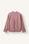 Regular Fit High Collar Gingham Wrinkled Textured Fabric Gathered Long Sleeve Tunic I9258Ax26Au - 8