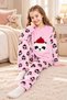 Girls' Long Sleeve Fleece Plush Fabric Winter Warm Pajama Set 8068 - 3