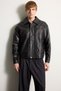 Oversized Shirt Collar Zippered Faux Leather Coat F8600Ax26Sp - 4