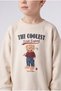 Oversized Crew Neck Teddy Bear Printed Thick Sweatshirt with Soft Fleece Interior for Baby Boys I3309A526WN - 3